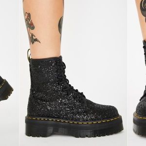 Dr. Martens molly glitter platform boots